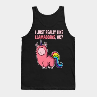 I Just Really Like Llamacorns OK ? Cute Llama Toddlers Kids print Tank Top